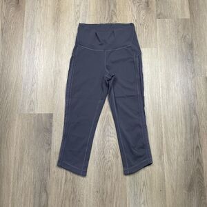 Lululemon Pants Womens 8 Gray High Rise Mesh Detail Yoga Athletic Cropped